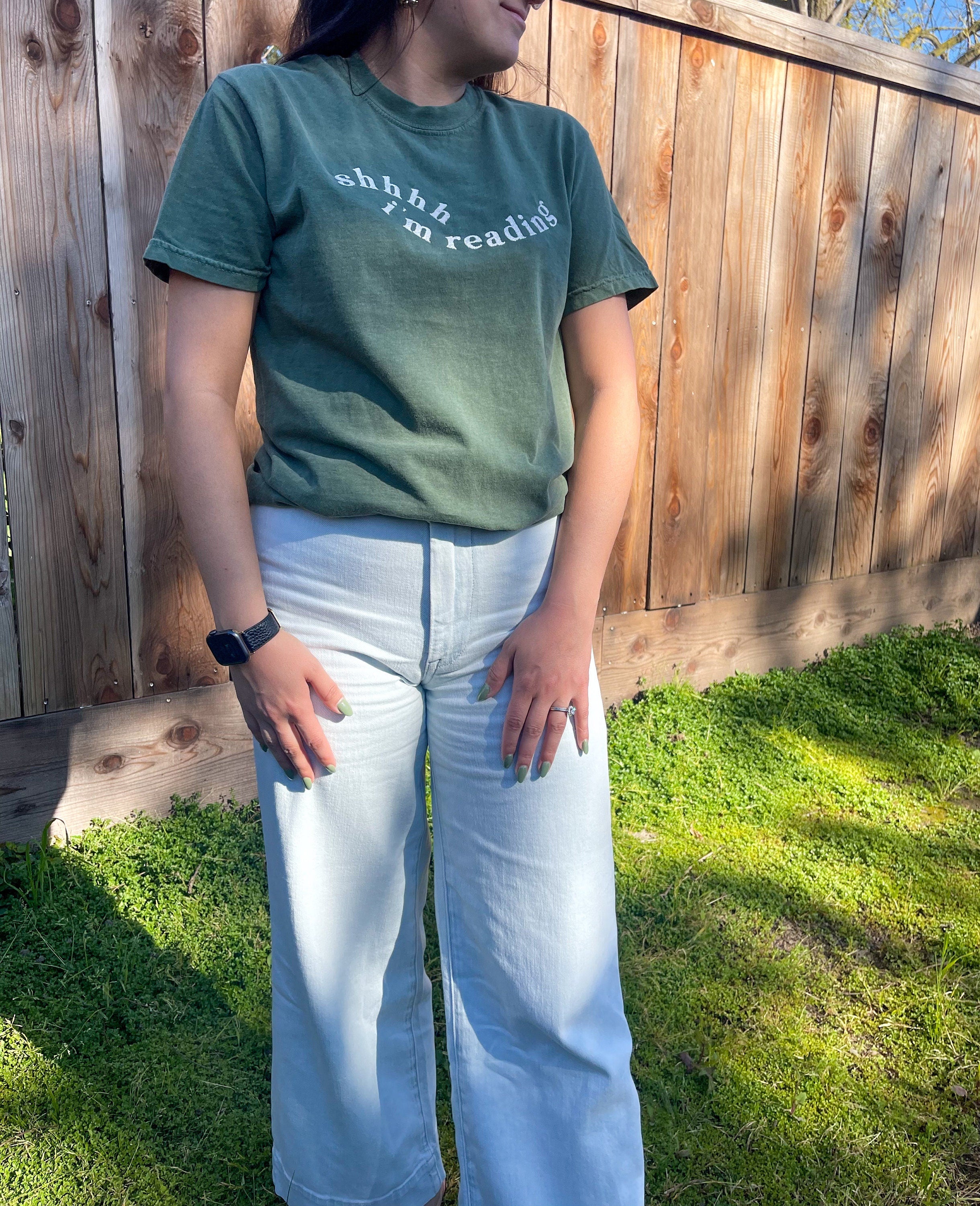 Shhh I’m Reading embroidered tee