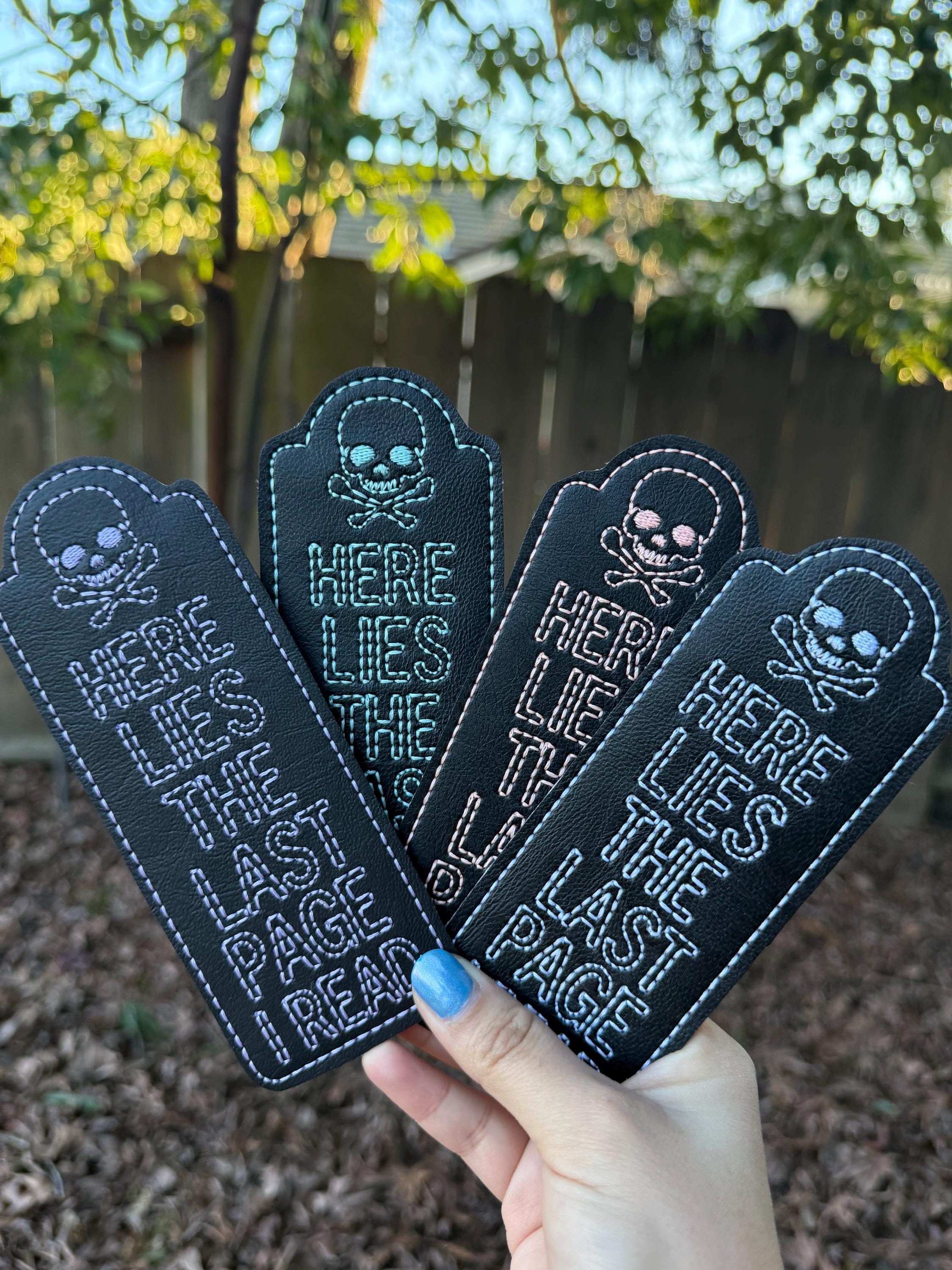 Glow in the dark headstone bookmark