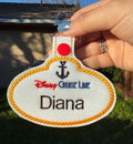 Magical Cruise Line Name Badge Key Fob Luggage Tag Key Chain