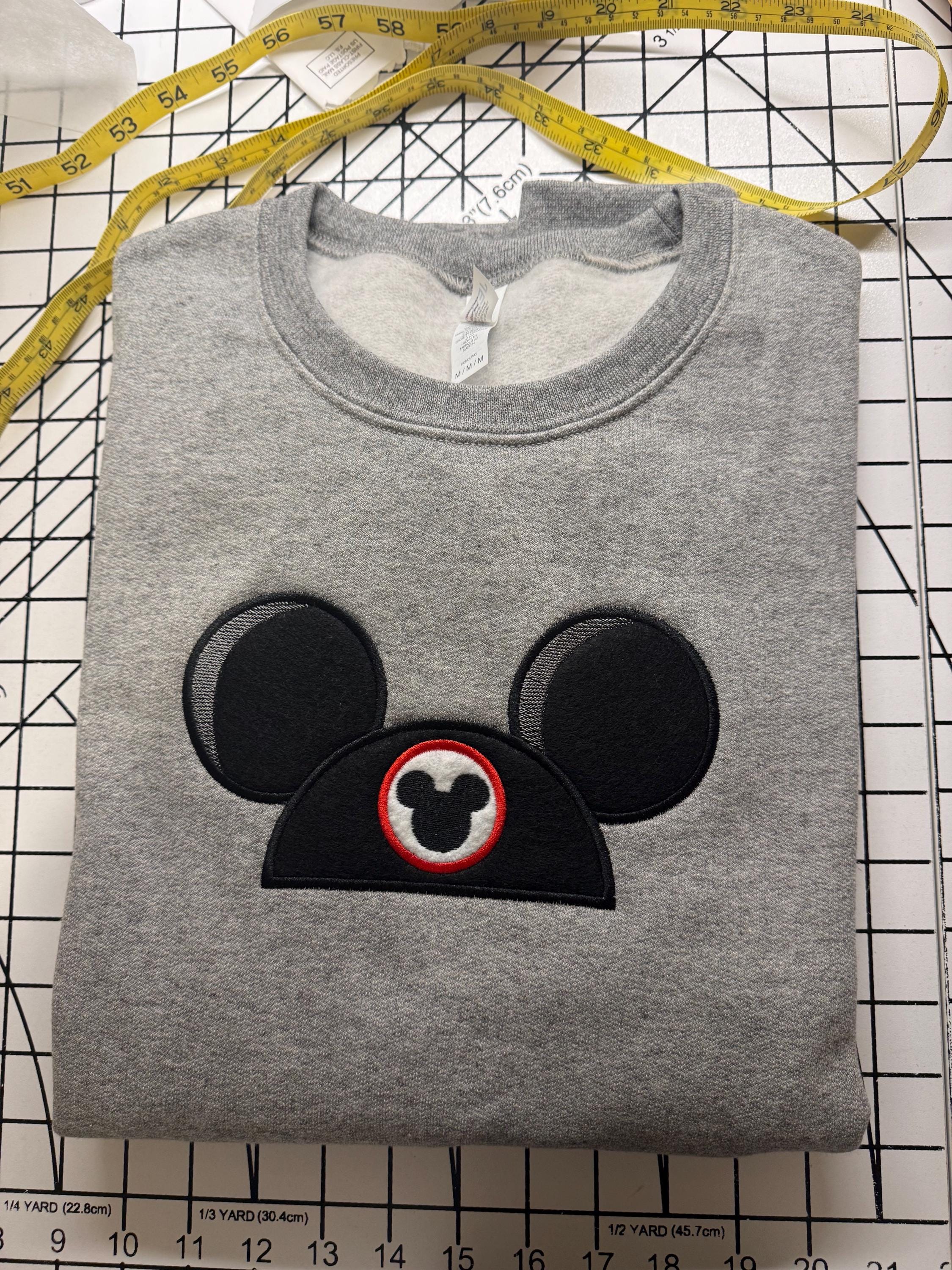 Machine Embroidered Appliquéd Felt Mouse Ear Hat Sweatshirt Adult and Youth