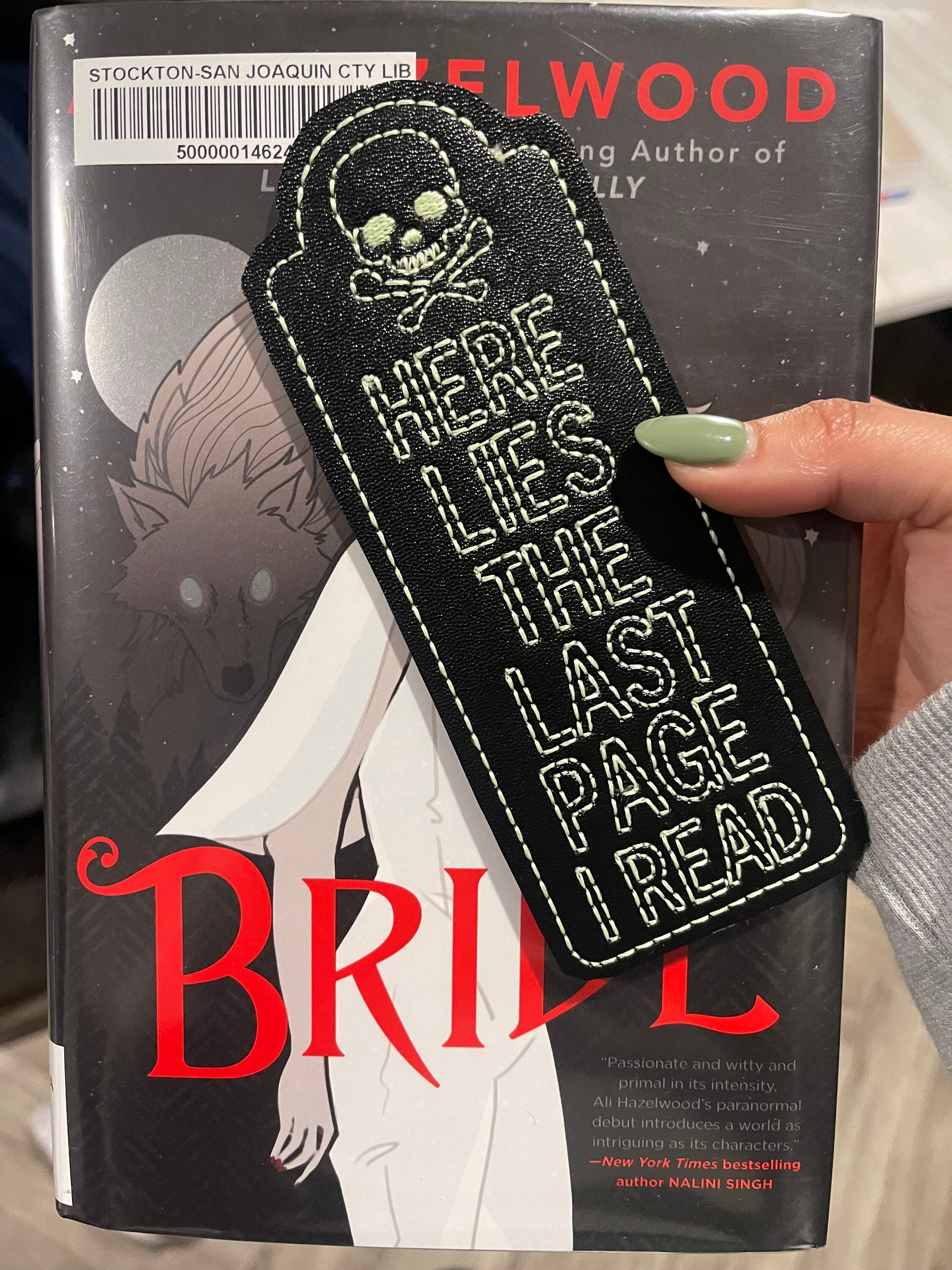 Glow in the dark headstone bookmark