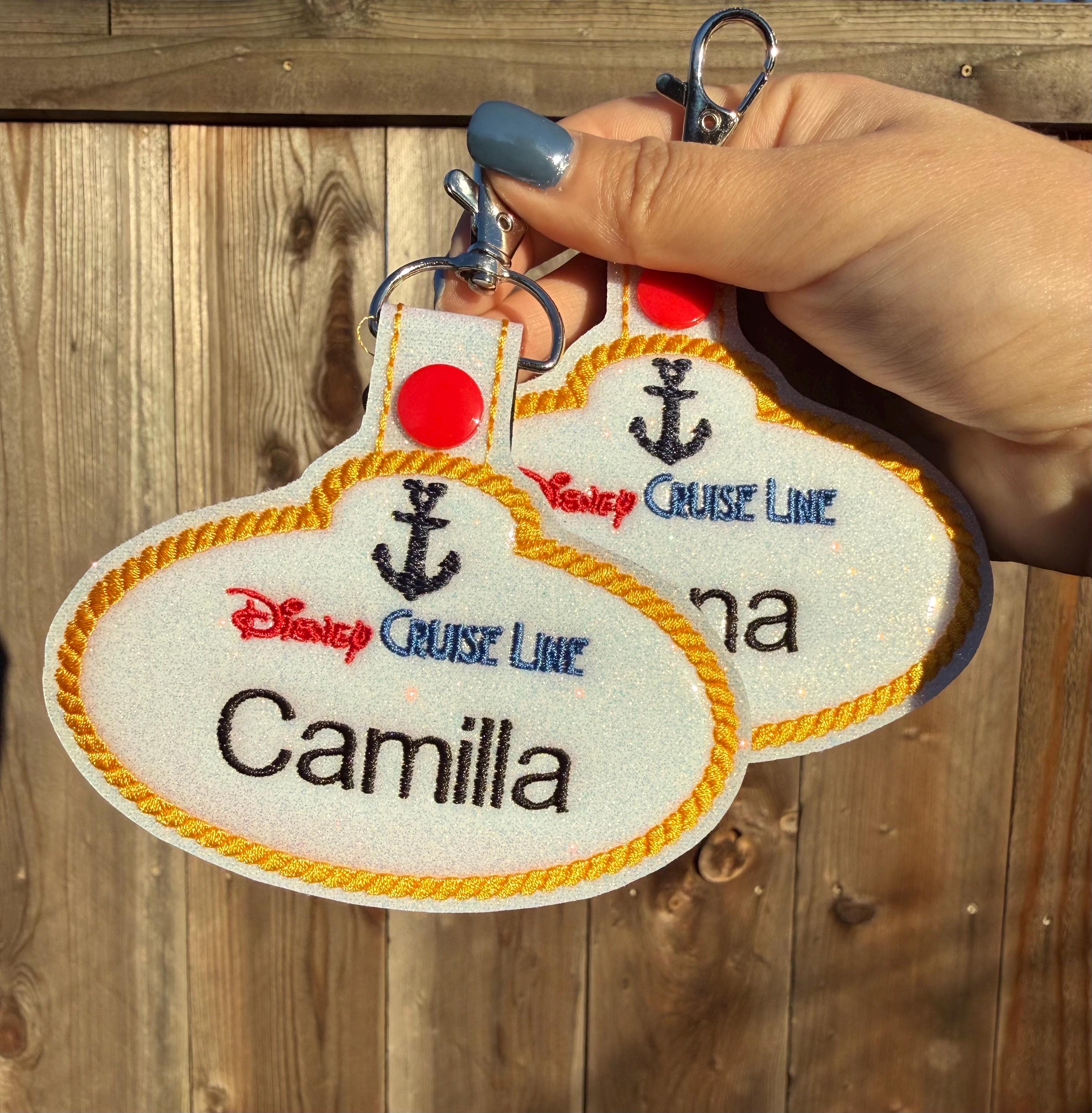 Magical Cruise Line Name Badge Key Fob Luggage Tag Key Chain