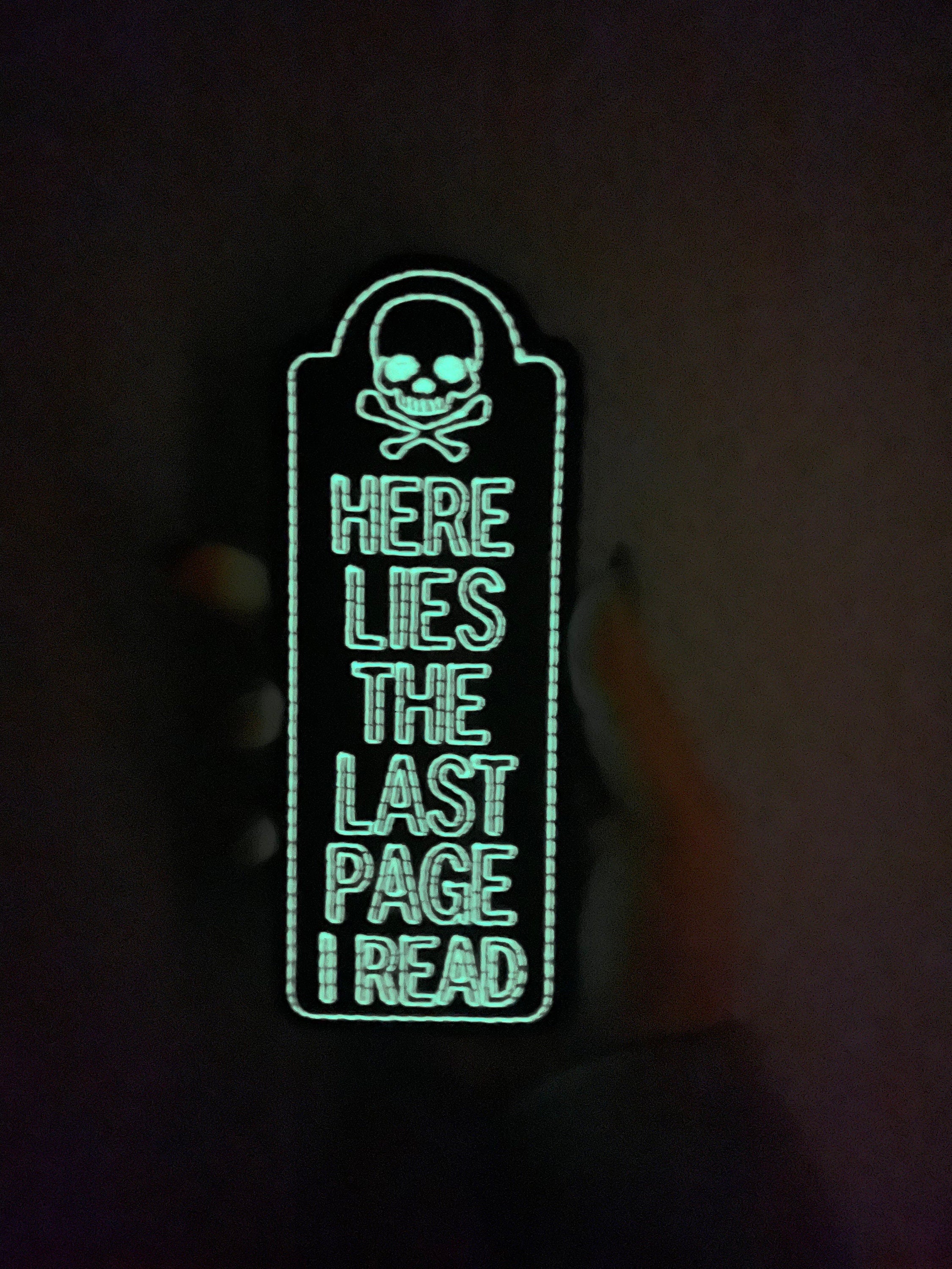 Glow in the dark headstone bookmark