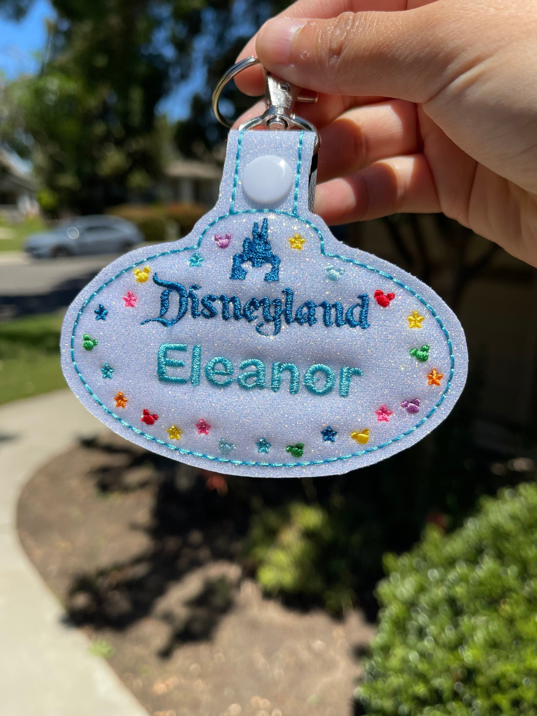 Magical Theme Park Name Badge Key Fob Luggage Tag Key Chain