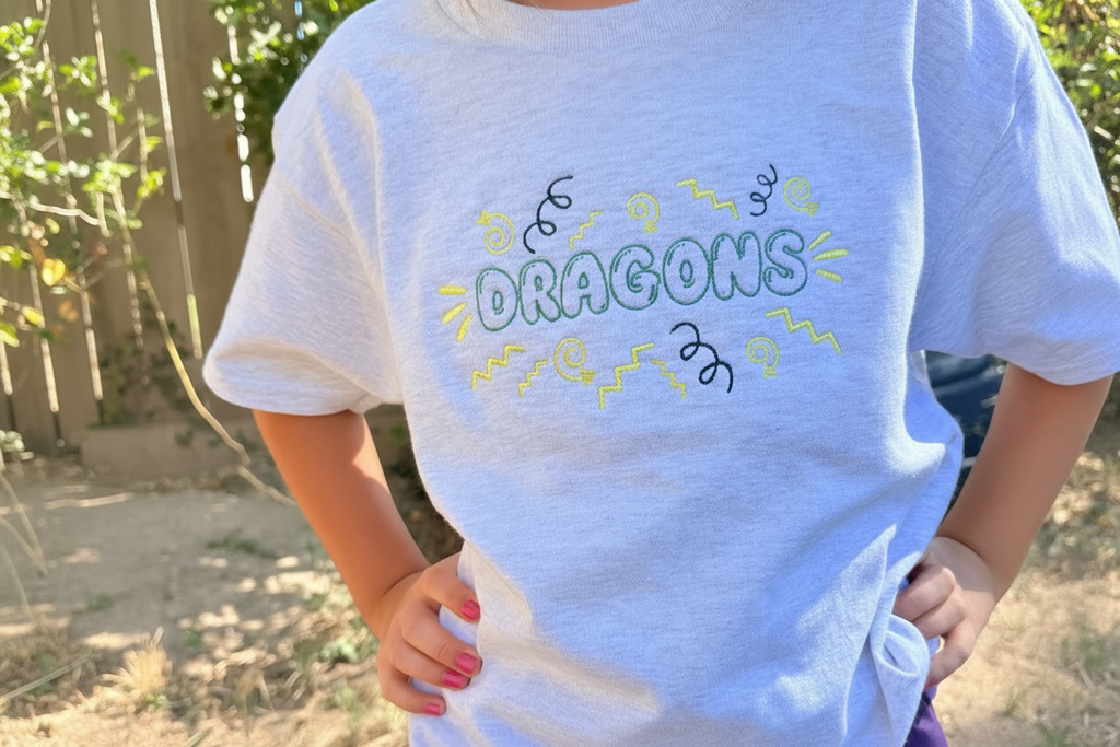 Brightened Dragons Tee - Close Up v2