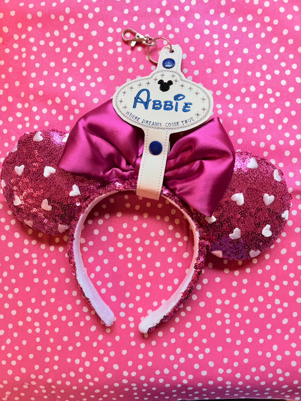 Theme Park Mouse Cast Nametag Personalized Headband Ear Holder